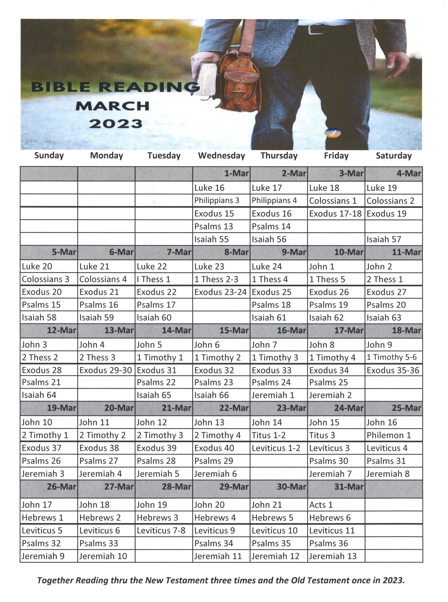 March Bible Scriptures 2023