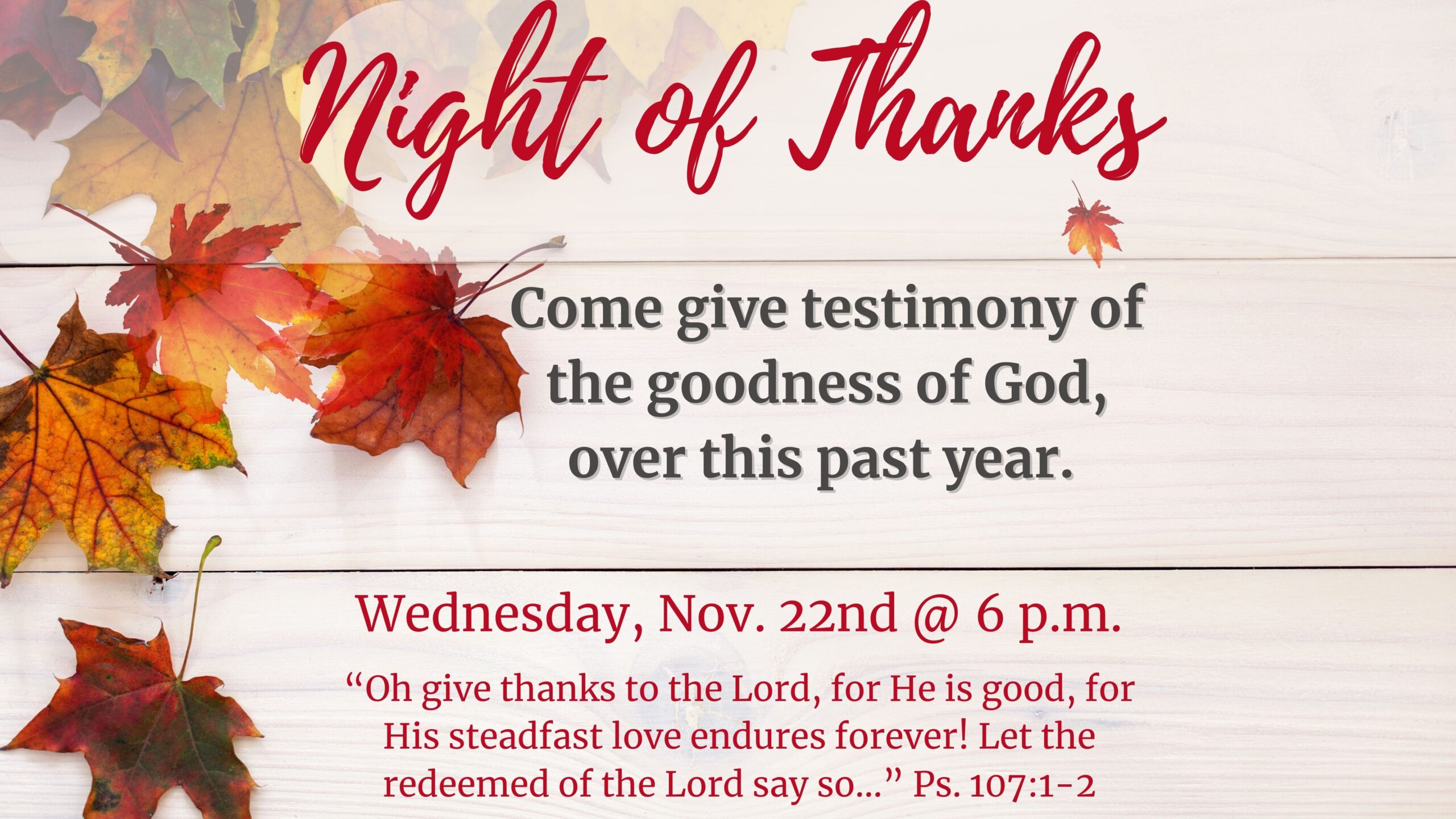 Night of Giving Thanks