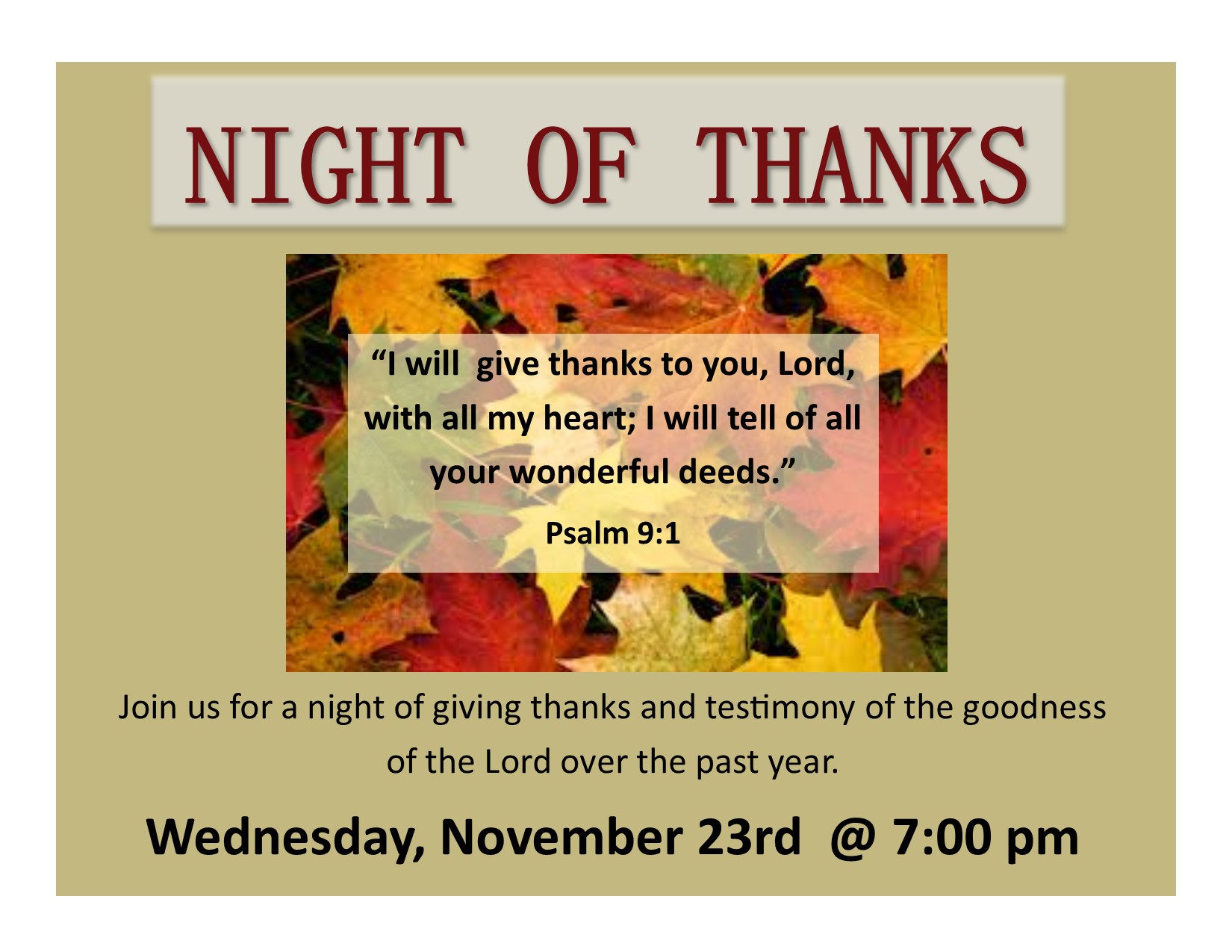 Night of Thanks